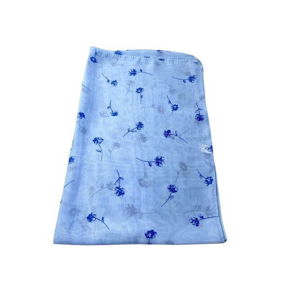 Sky Blue Printed Chiffon Scarf