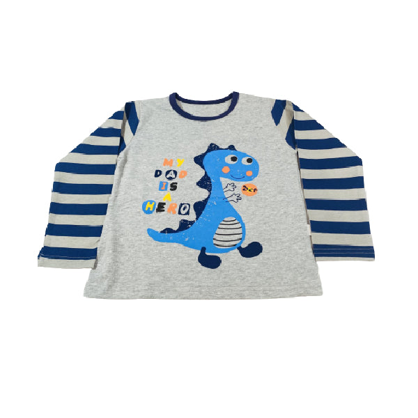 My Dad Is Hero Full Sleeve Cotton Pajama / Loungewear For Kids