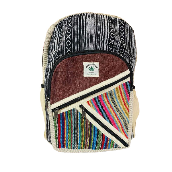 Himalayan Hemp Backpack Multi Color Natural Handmade multi-pocket light weight school backpack