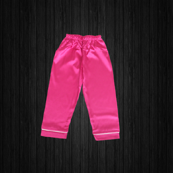 Kids Pajama Set Sleepwear/Loungewear Hot Pink Silk/Satin Button-down