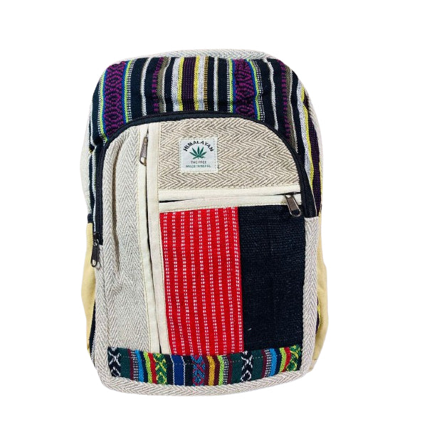 Himalayan Hemp Backpack Multi Color Natural Handmade multi-pocket light weight school backpack