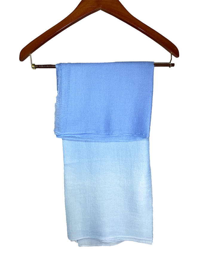 Handloomed Superfine Shaded Blue Pure Cashmere Pashmina Scarf/Wrap