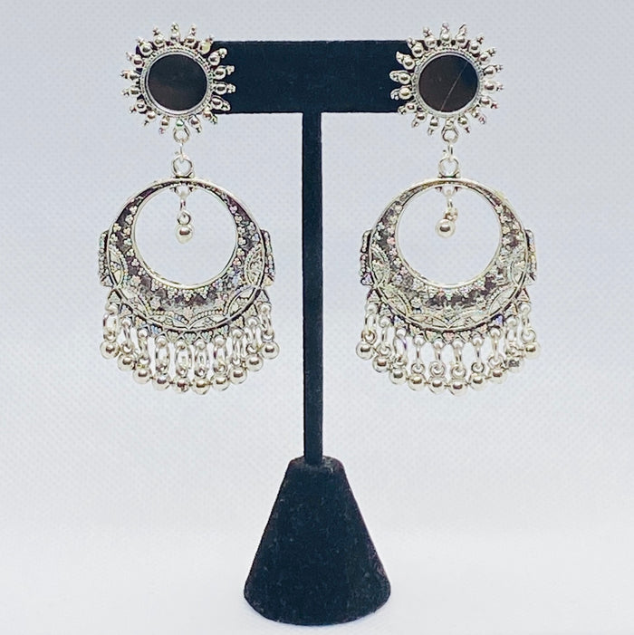 Elegant Sun Moon Mirror dangling Earring Jhumka