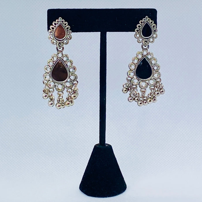 Eyras Double Layered Teardrop Mirror Jhumka Earring