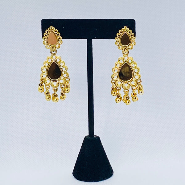 Eyras Double Layered Teardrop Mirror Jhumka Earring