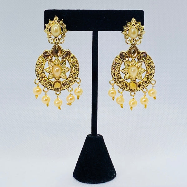 Eyeras Star Statement Earring With Rhinestones And Faux Pearl