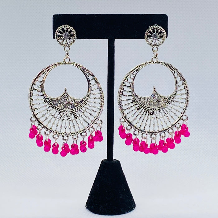 Filigree Dangling Earring Crescent Design