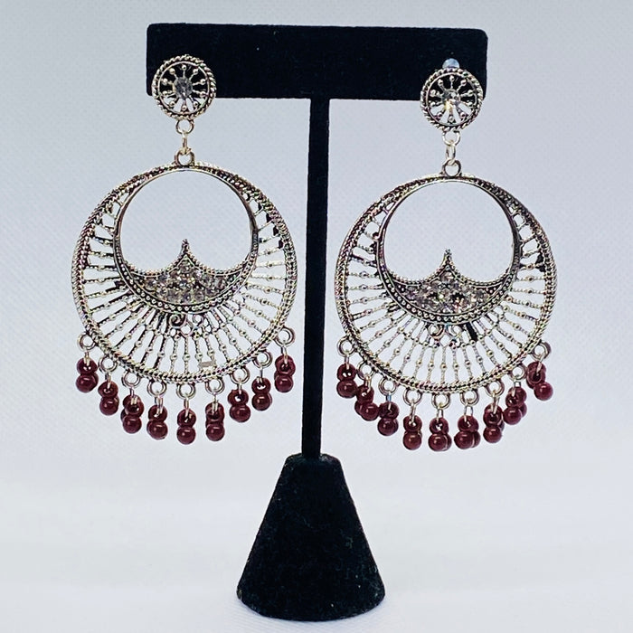 Filigree Dangling Earring Crescent Design