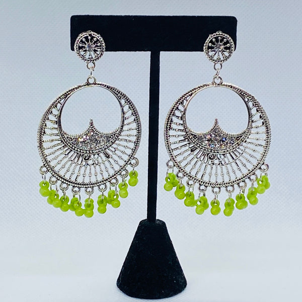 Filigree Dangling Earring Crescent Design