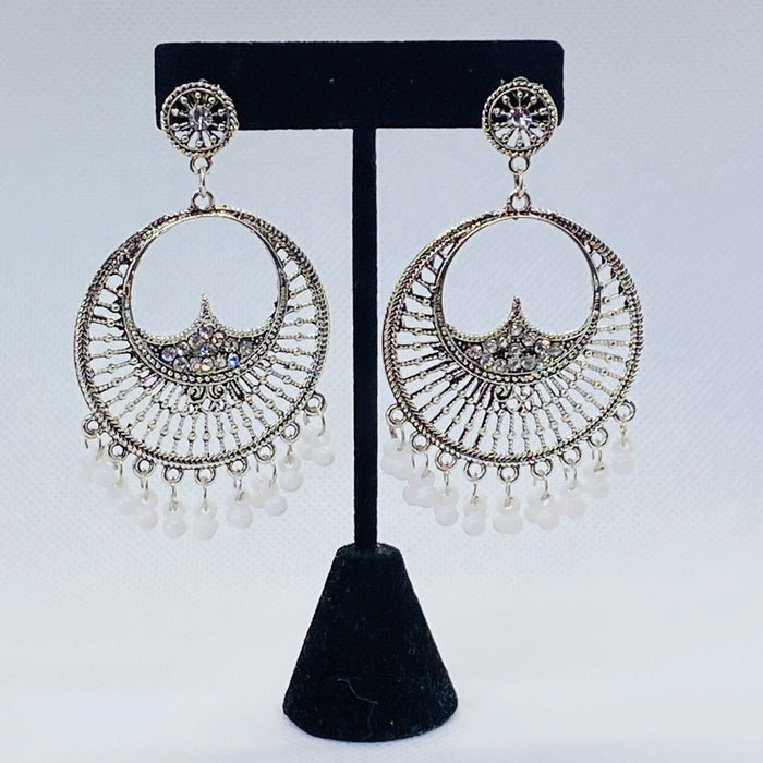 Filigree Dangling Earring Crescent Design