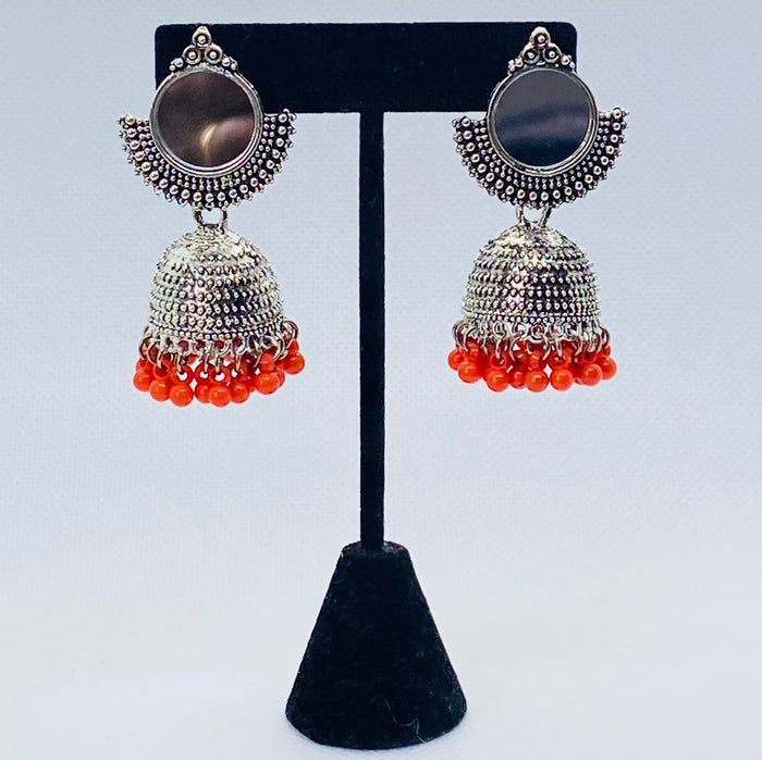 Eyras Moon Mirror Bell Jhumka Earrings