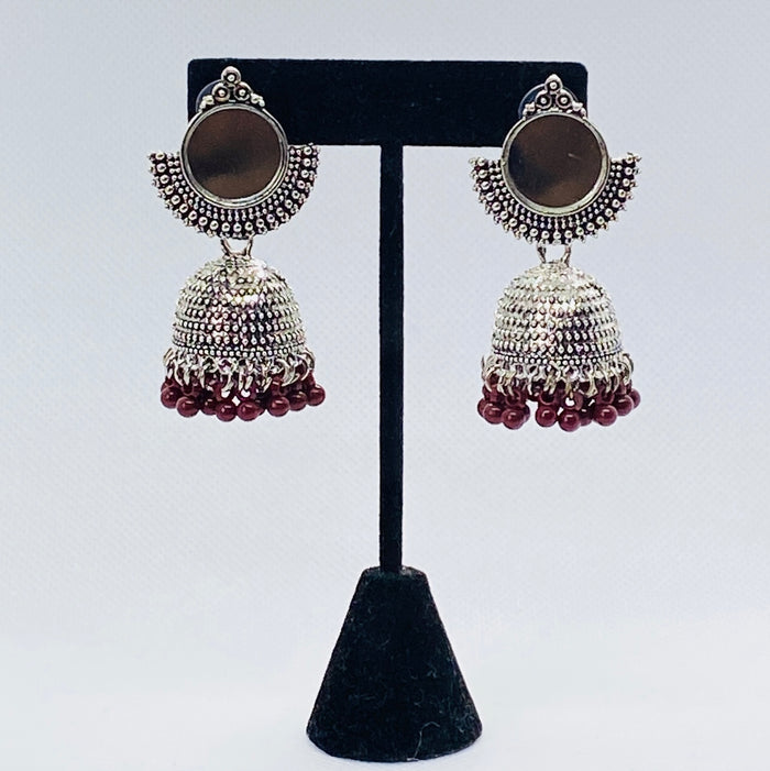 Eyras Moon Mirror Bell Jhumka Earrings