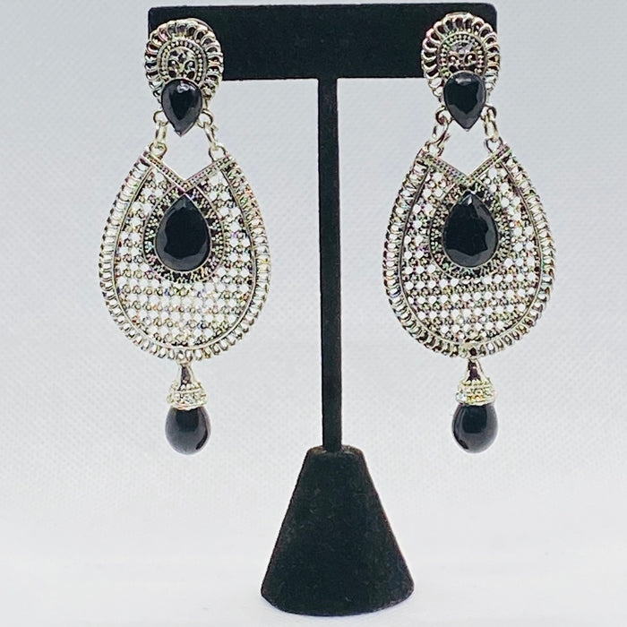 Lightweight Silver Colored Teardrop Filigree  Earring