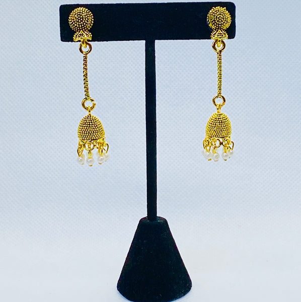 Eyras Golden Colored Drop Bell Earring