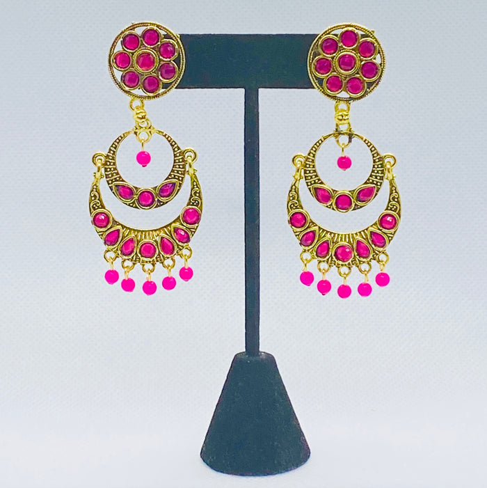 Dangling Pretty Double  Moon Earrings