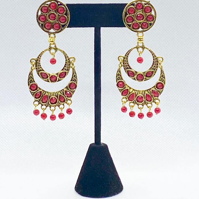 Dangling Pretty Double  Moon Earrings