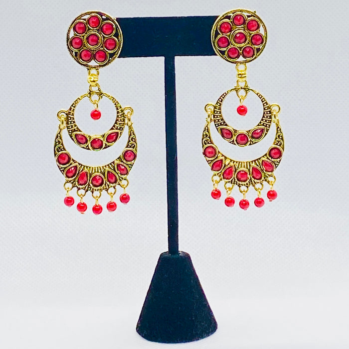 Dangling Pretty Double  Moon Earrings