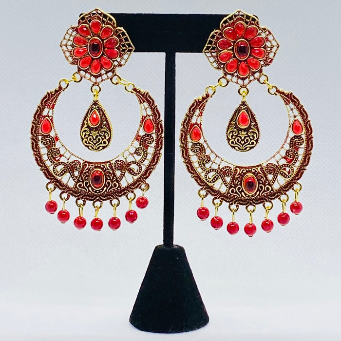 Dangling Charming Multicolor Chandbalis Moon Shaped Jhumka Earring