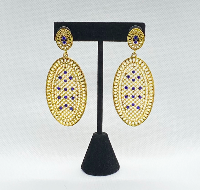 Eyras Gold Tone Filigree Dangle Drop Earring