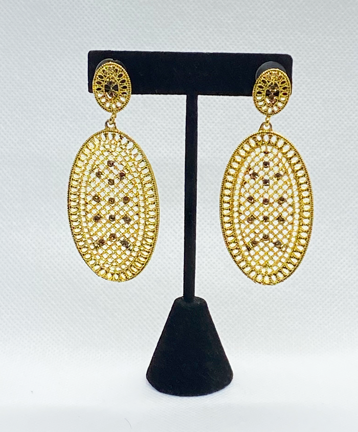 Eyras Gold Tone Filigree Dangle Drop Earring