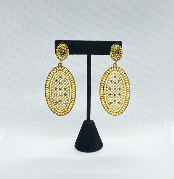 Eyras Gold Tone Filigree Dangle Drop Earring