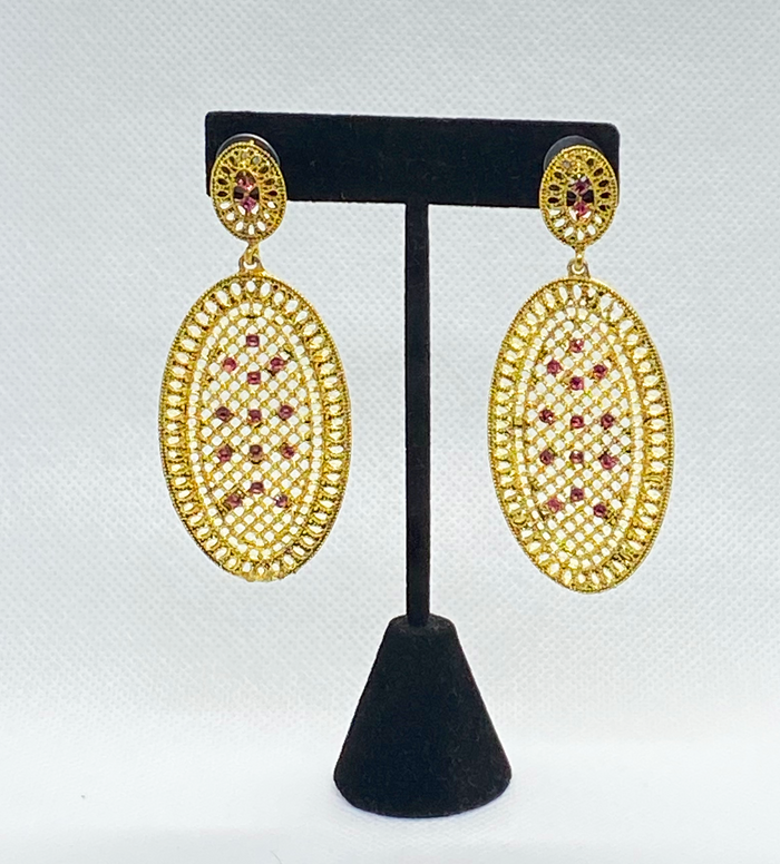 Eyras Gold Tone Filigree Dangle Drop Earring