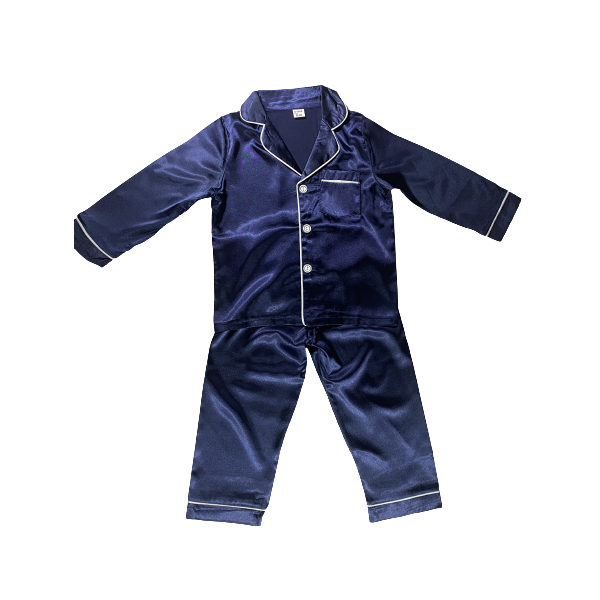 Kids Satin Button-down Two Peice Pajama Set Sleepwear/Loungewear