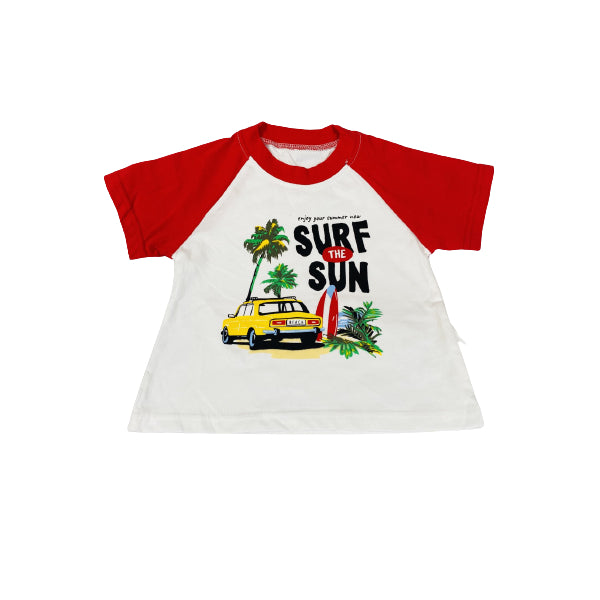 Surf Sun Beach Red Soft Cotton Shirt And Short Set