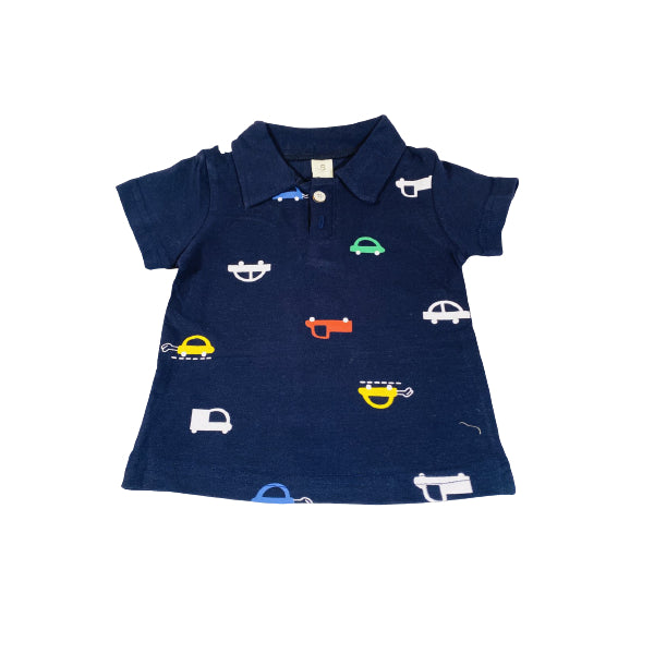 Cars Blue Polo Cotton Shirt And Short Set