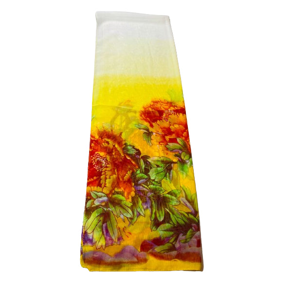 Rainbow Flower Printed Chiffon Scarf