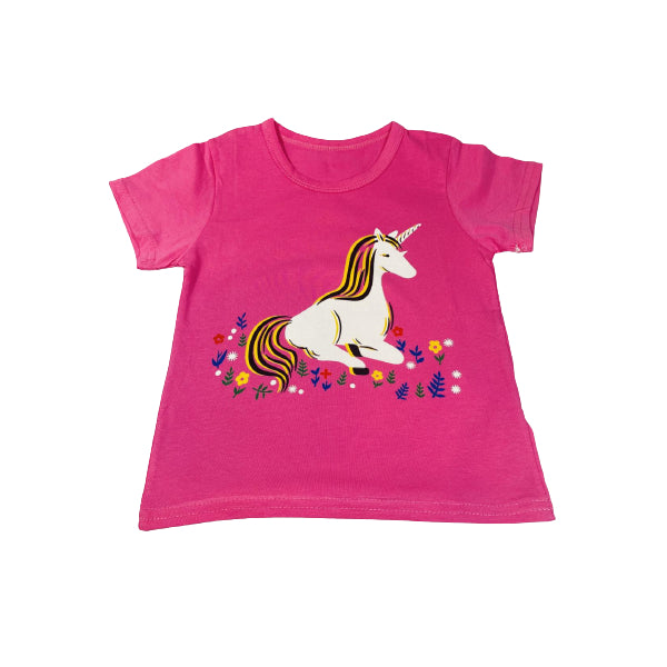 Girls Unicorn Cotton T-Shirt And Short Set