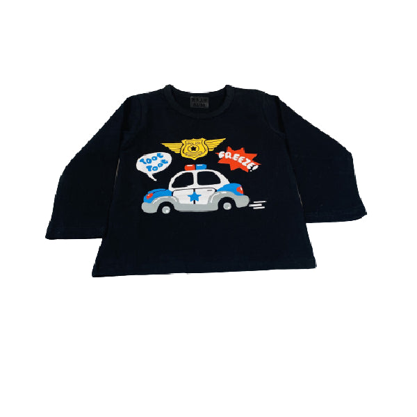 Cotton Soft Full Sleeve Pajamas/ Loungewear for Kids With Police Car Print