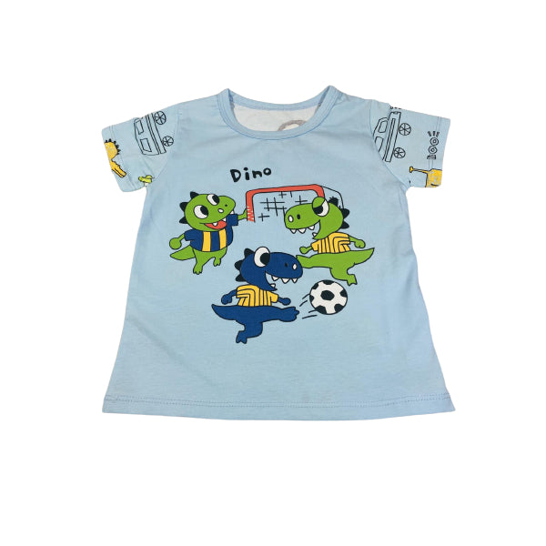 Kids Cotton Pajama/Loungewear With Dino And Friends Print