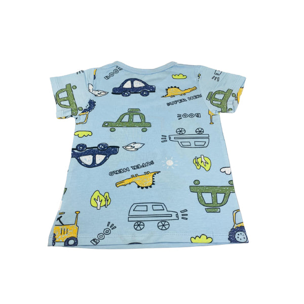 Kids Cotton Pajama/Loungewear With Dino And Friends Print