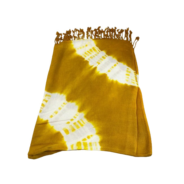 Yellow Tie And Dye Shawl/Stole