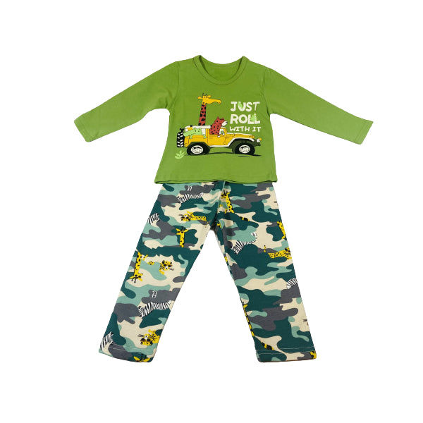 Just Roll With It Cotton Pajama /Loungewear For Kids