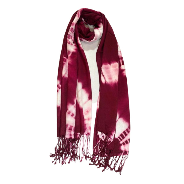 Tie And Dye Shawl/ Scarf With Tassel