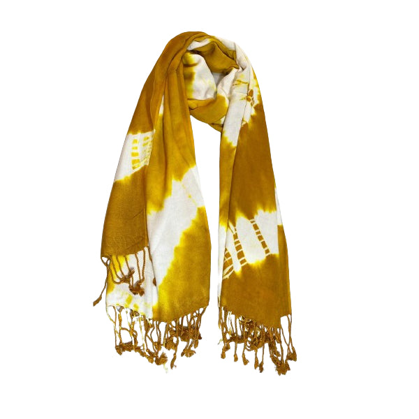 Yellow Tie And Dye Shawl/Stole