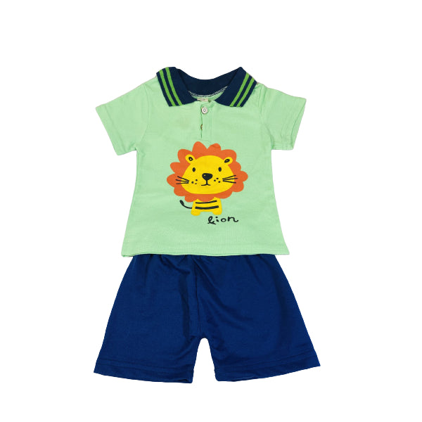 Lion  Polo Cotton Shirt And Short Set