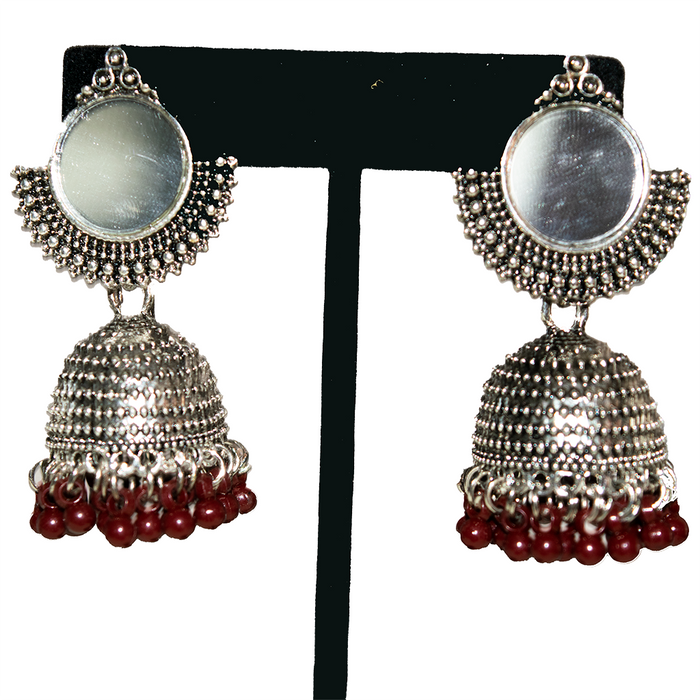 Eyras Moon Mirror Bell Jhumka Earrings