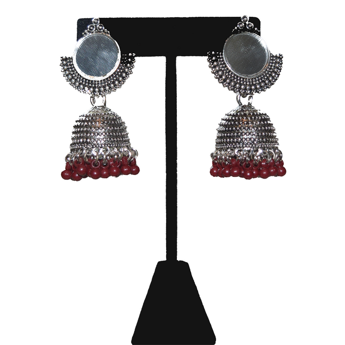 Eyras Moon Mirror Bell Jhumka Earrings